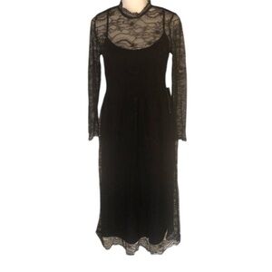Zara Basic Collection Black Lace Overlay Dress Size S  Whimsygoth